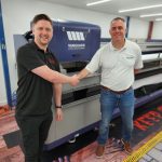 Andy McGuinnes (left) and Anthony Booty with the new Vanguard VKR3200-HS.