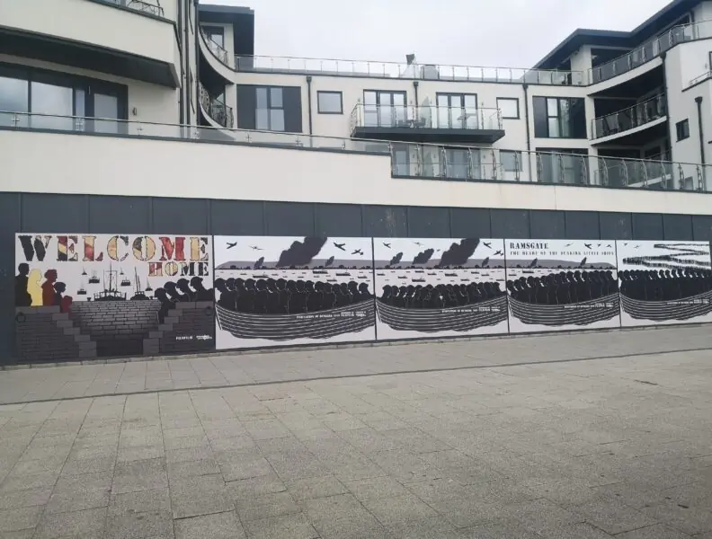 Fujifilm printed large panel graphics for the Ramsgate Harbour seafront to commemorate Dunkirk evacuation