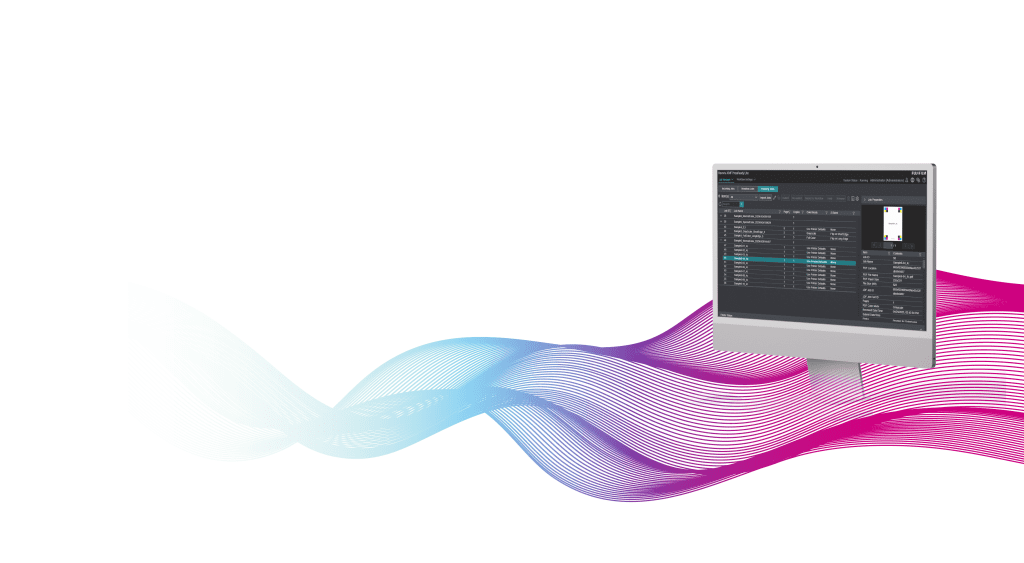 Image shows PressReady Lite software on a monitor screen