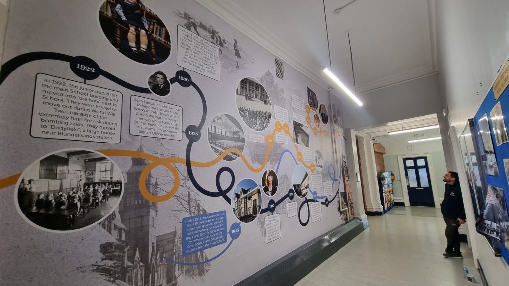 Oriel Studios chose Drytac ReTac product to produce wall graphics to mark the merging of Merchant Taylor's boys and girls schools