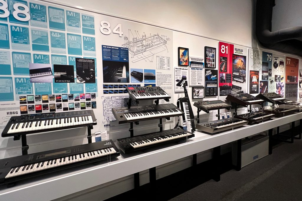 Graphic panels made of Antalis Stadur Easyprint portraying Korg's musical heritage on show at the Musical Museum, Brentford