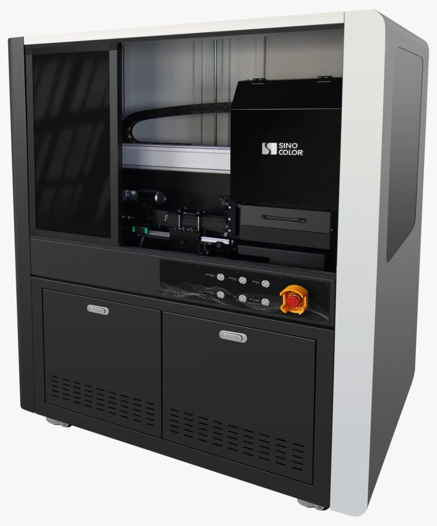 The SinoColor URP-3015 Series UV Rotary Printer, available in the UK through CPS