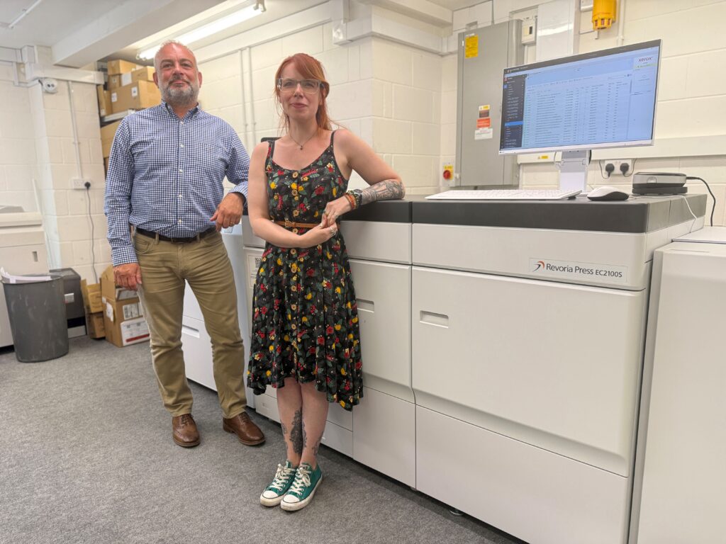 Phil Roper, Managing Director and Rachel Whitehart, Lead Operator. indigo ross fujifilm