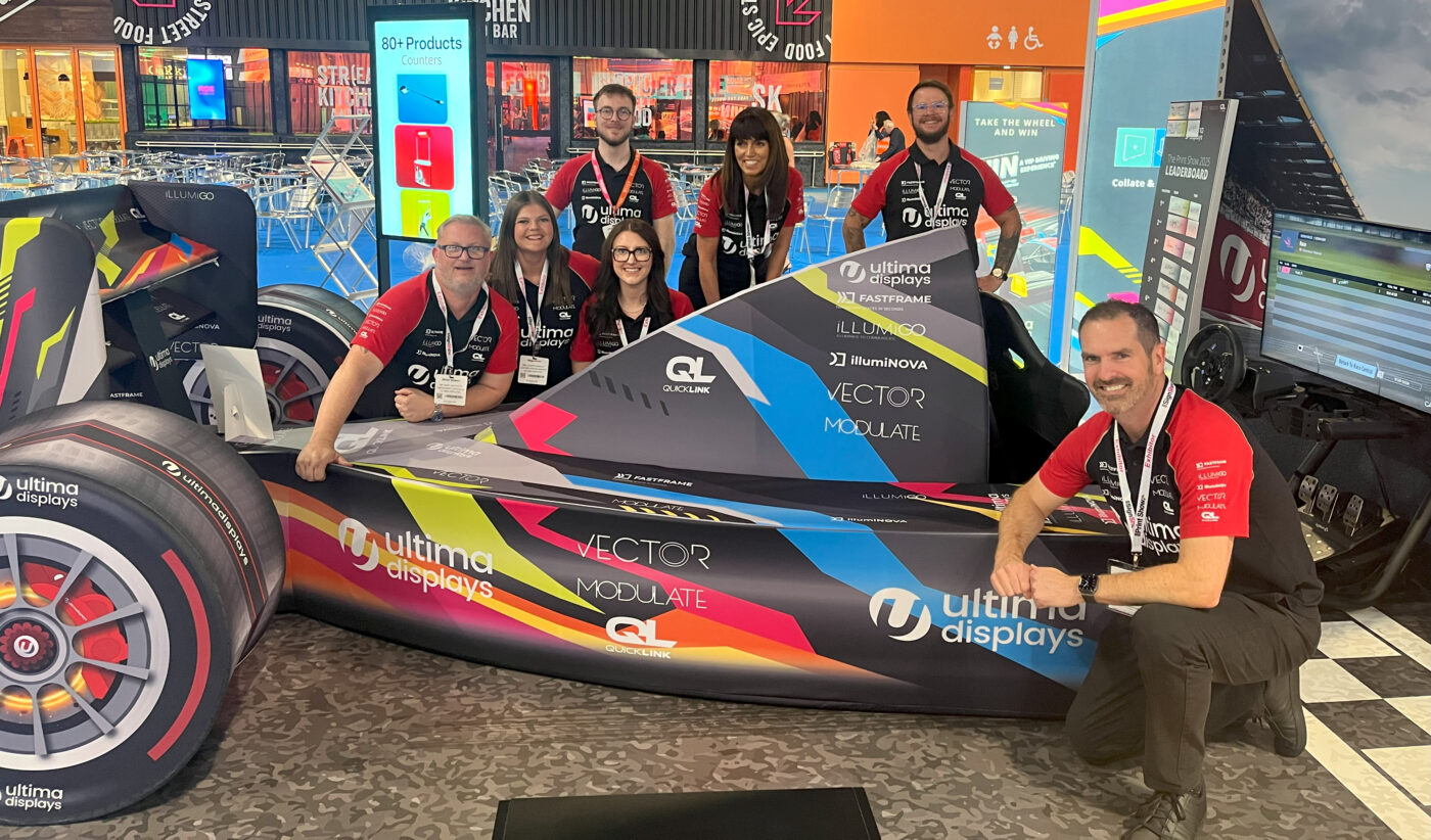 The Ultima Displays team with their custom built F1 car