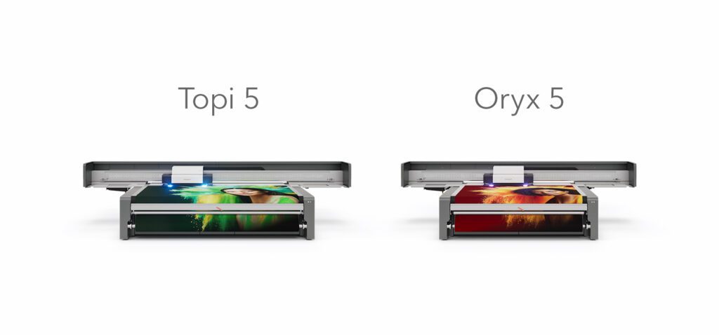 The new swissQprint Topi and Oryx flatbed printers