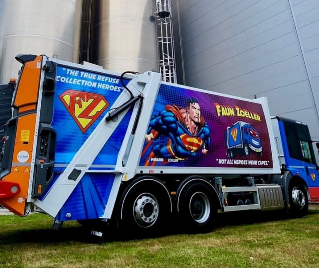A truck with graphics printed on by the HP Latex 800W at Dragon Signs