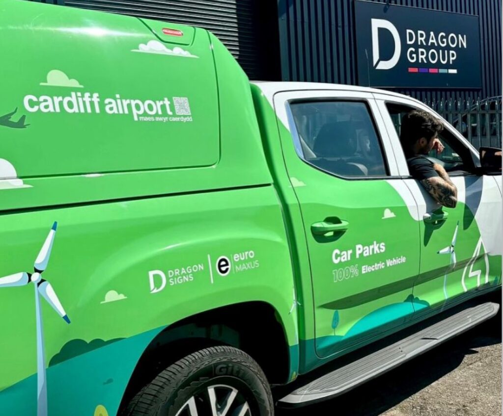 A truck with graphics printed on by the HP Latex 800W at Dragon Signs