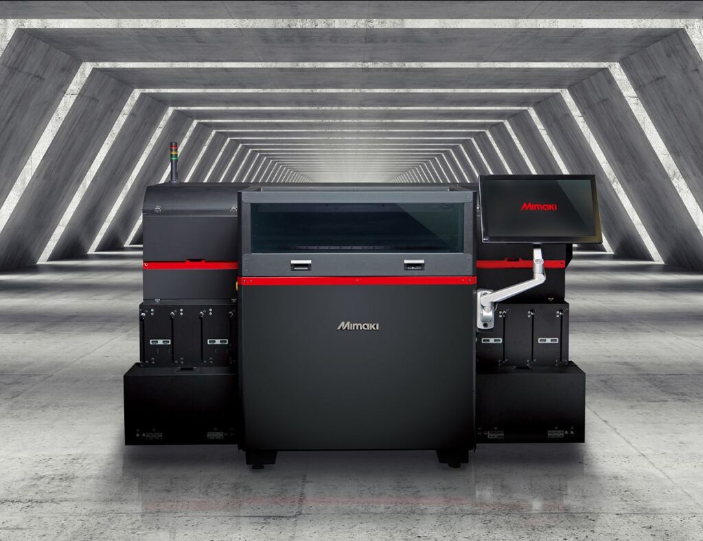 The Mimaki 3DUJ-553, a large format full-colour 3D printer, shown in a studio environment