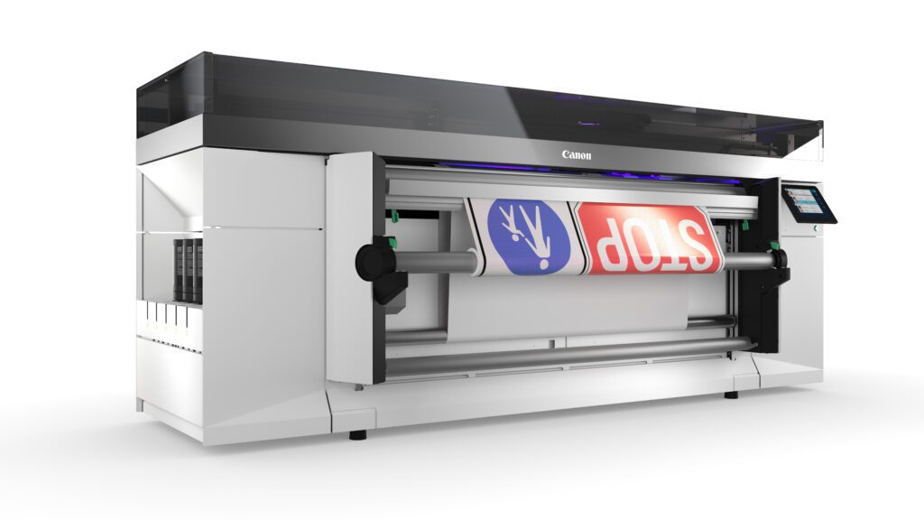 The Colorado M-Traffic signage printer, based on Canon’s successful Colorado M-series 1.6m roll-to-roll printer.