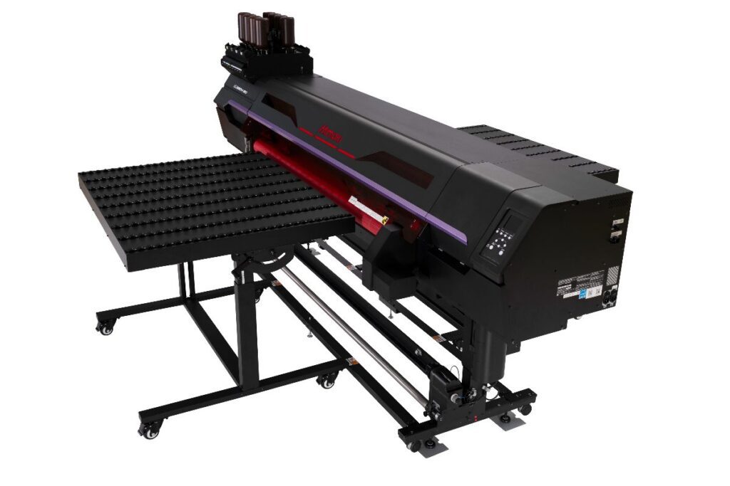 The UJ330H-160 is Mimaki’s new hybrid UV inkjet printer combining roll and rigid printing 