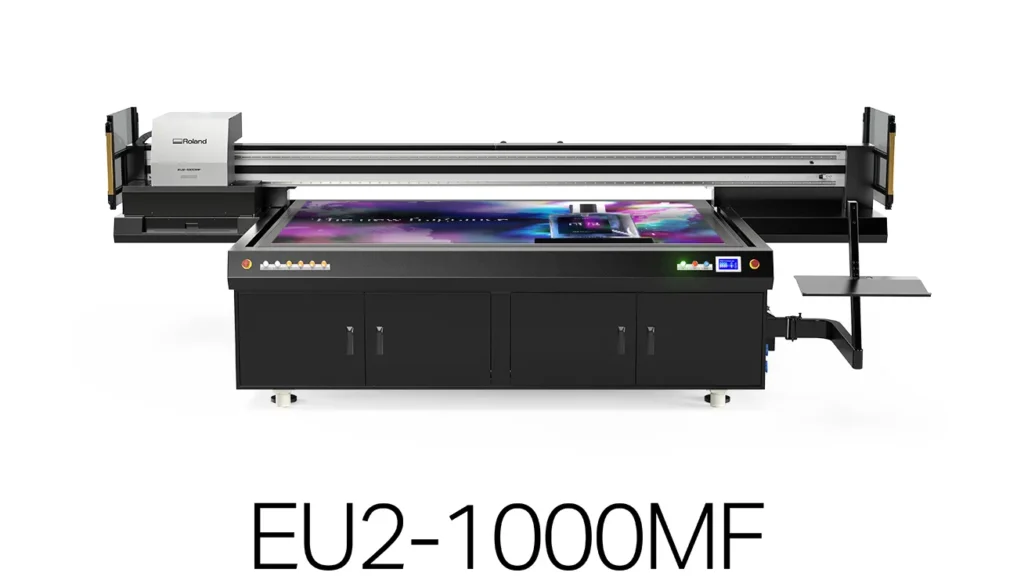 The new Roland DG EU2-1000MF UV flatbed printer with high-definition printheads
