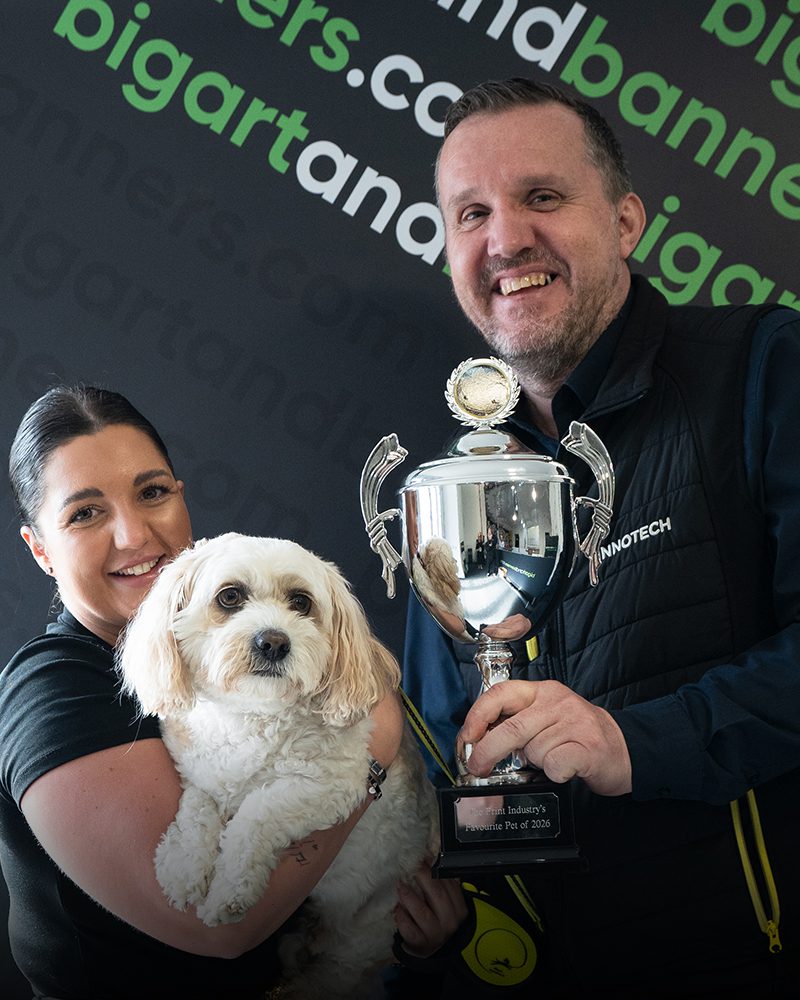 Pets in Print Trophy winner is Gus from Big Art & Banners