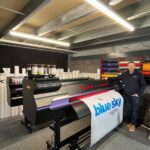 Dave Oldfield from Blue Sky Signs stands alongside the new Mimaki UCJV330-160 printer.