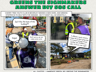Greens the Signmakers on DIY SOS