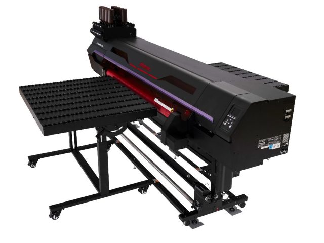 The UJ330H-160 is Mimaki’s new hybrid UV inkjet printer combining roll and rigid printing