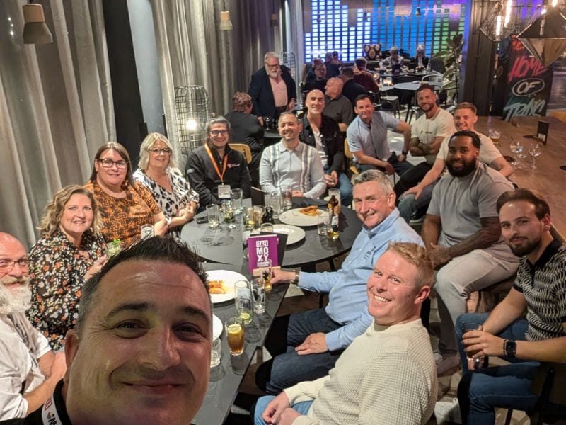 Colin meeting up with his tribe at the Print Show