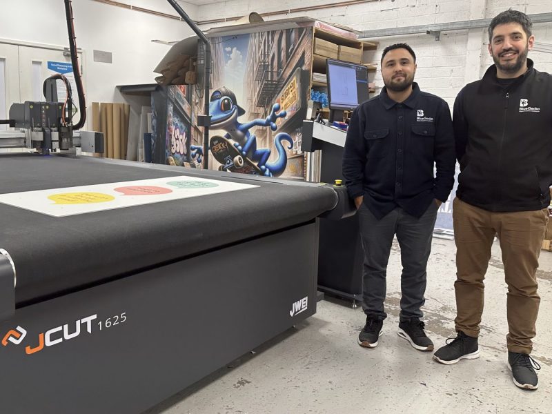 Blue Gecko has invested in a JWEI JCUT-1625 digital cutting table