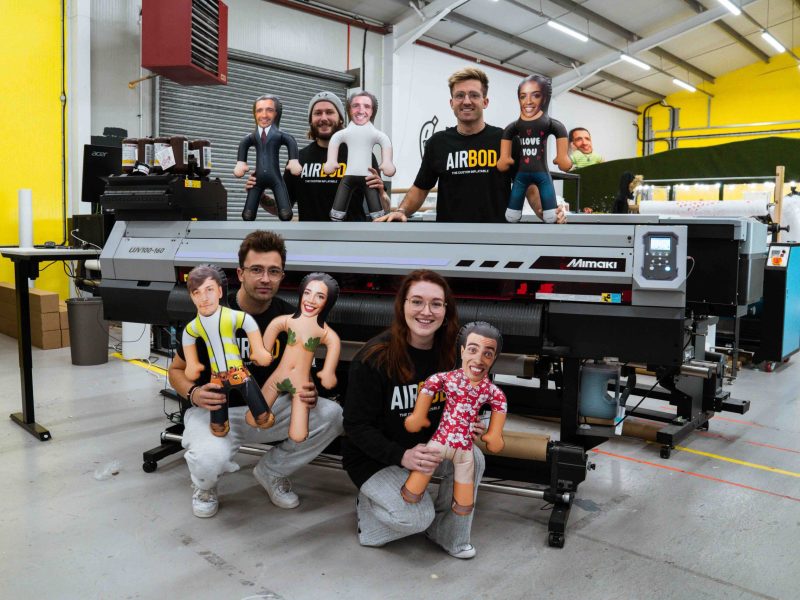 Charlie Rodman founder (bottom left) with some of the Nerdy Banana team