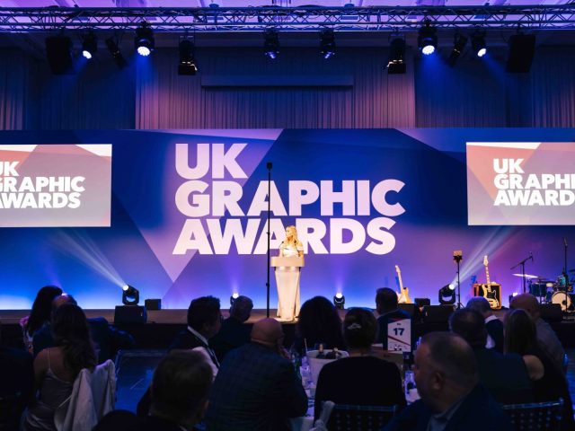 Emma Jesson hosting the 2022 UK Graphic Awards gala dinner