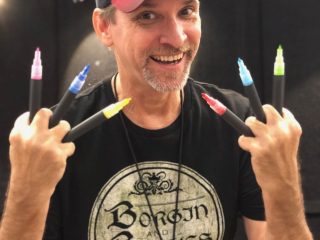 Greg Horn, who has created exclusive artworks for Konica at the Print Show