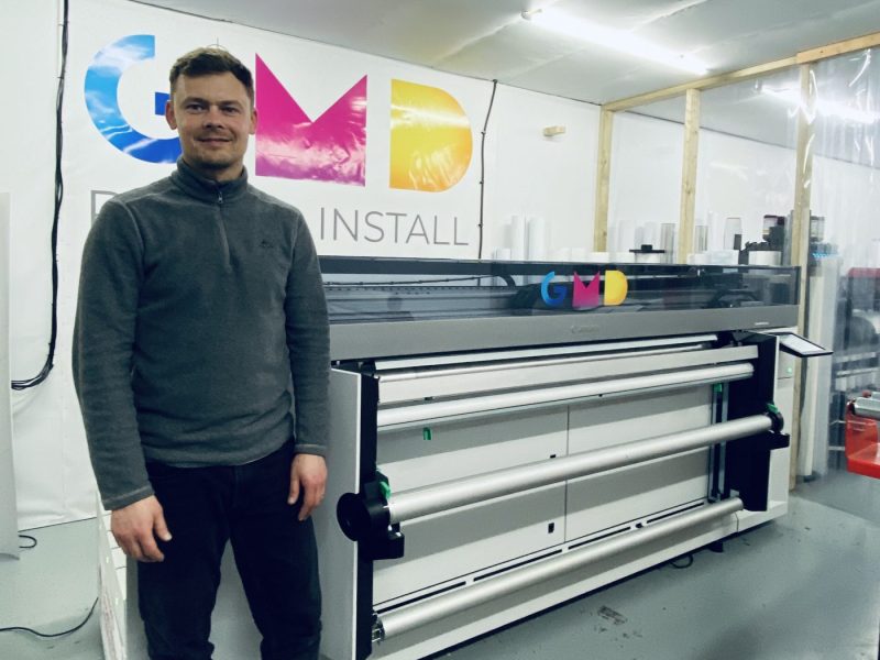 Justas Gadliauskas, founder and MD, Print&Install with the Canon Colorado M5W