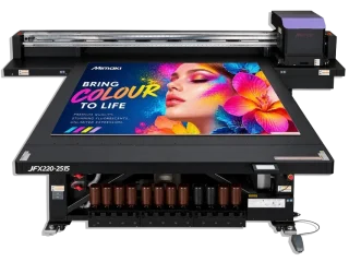 The large-format Mimaki JFX220-2515 UV flatbed printer