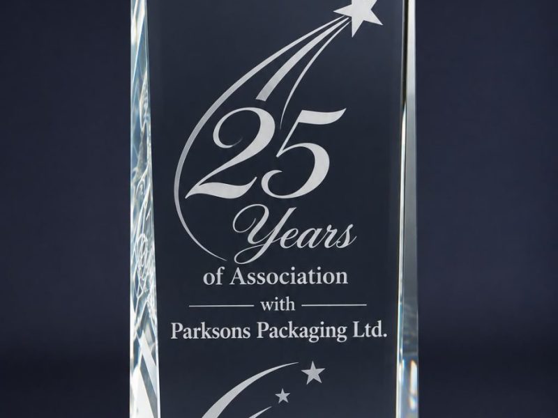 Kongsberg PCS presented Parksons Packaging with a commemorative award marking 25 years of partnership.