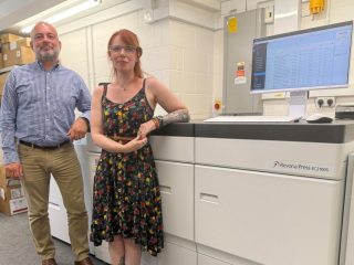 Phil Roper, Managing Director and Rachel Whitehart, Lead Operator. indigo ross fujifilm