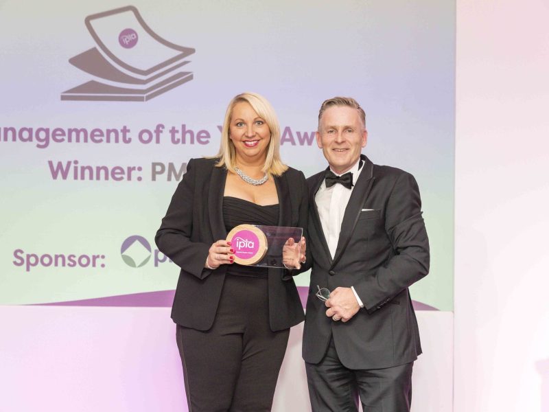 The coveted Recognising Excellence Awards celebrate the achievements of the IPIA Membership (pictured: Ellie Roberts, PMG, receives the Print Management of the Year Award)
