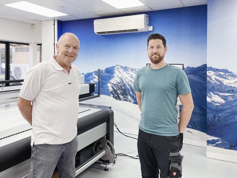 Signbox managing Director, Mark Bartlett (L), and Nyala operator, Sam Penhearow are excited to push further boundaries with their new wissQprint Nyala