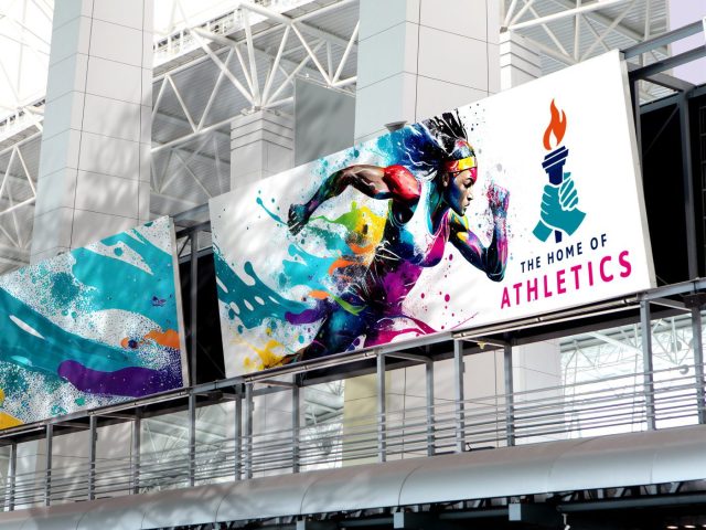 A 100% polyester woven fabric coated with a grey back, Soyang SL-F04 banner material offers users a smooth surface and full opacity, making it an effective solution for printed applications such as banners, roll-up banners and home décor