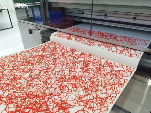 Spiber Brewed Protein fabric printed on with pigment ink by ML-13000