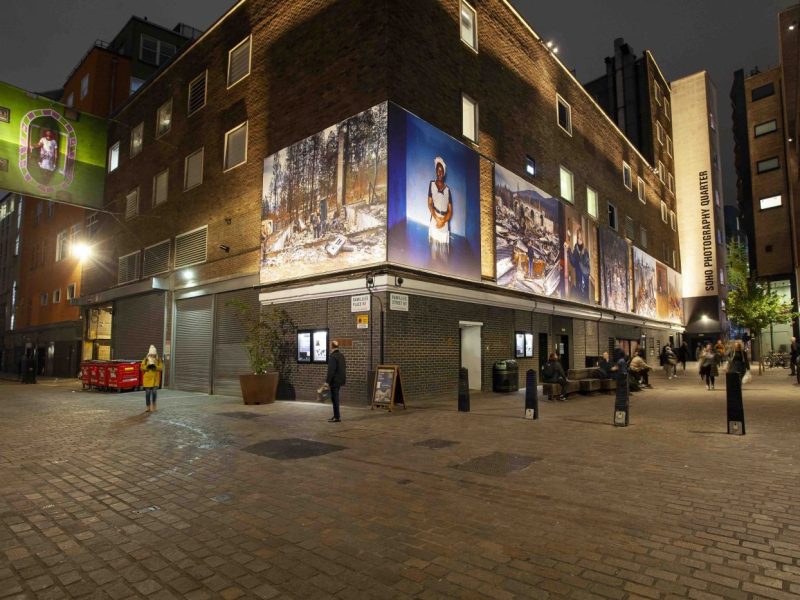PVC-free Kavalan  material from CMYUK used for a permanent outdoor gallery space around The Photographers’ Gallery in Soho, London.  
Photo courtesy Kate Elliot