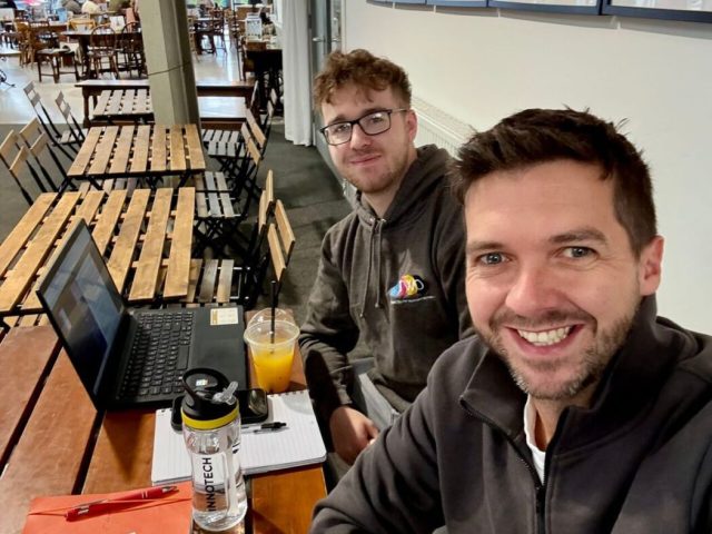 Nathan and Matt working hard together to help people find their ideal job