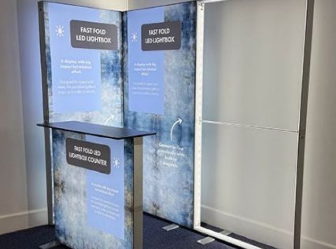 Very Displays has released the Fast Fold Lightbox, a portable illuminated display system designed for assembly in under one minute.