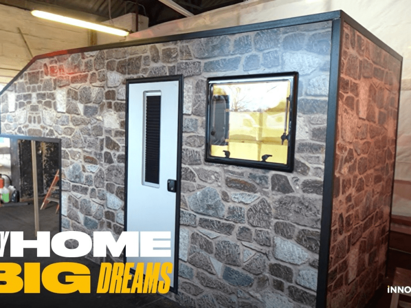 The Professional Idiots tiny home, design to blend into the landscape