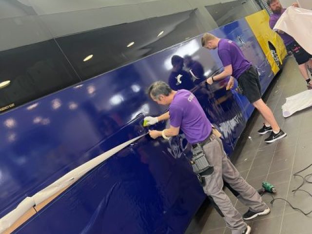 Wrapping busses like this is why Cube needs more space! They just want get even more of them in at the same time!