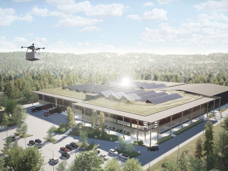 An impression of the new PaperShell factory to be built in Tibro, Sweden