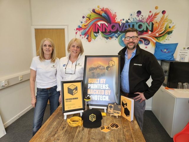 From left, Lorraine Whitburn, MD at Time2Display, Nicola Anten, Group Sales Director at Time2Display, and Mark Dallas (Regional Sales Manager at Innotech
