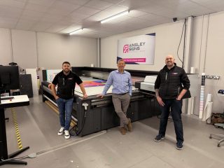 Ainsely Signs Directors Josh and Ian Ainsley, and Managing Director Dale Broadhead with their new Generation 5 Nyala from swissQprint